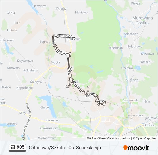 905 bus Line Map