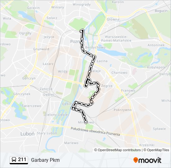 211 bus Line Map