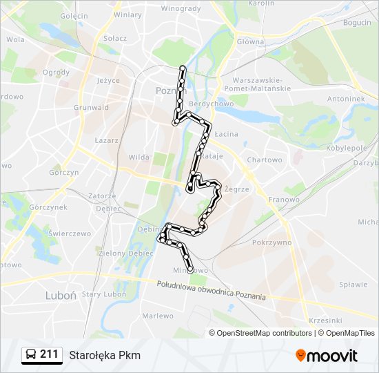 211 bus Line Map