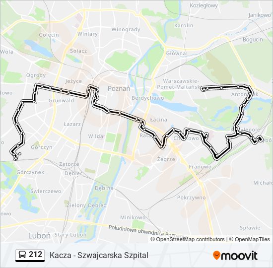 Автобус 212: карта маршрута