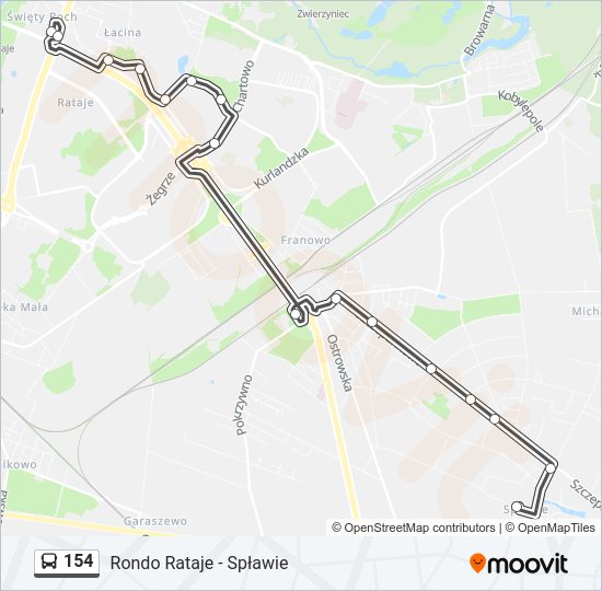 154 bus Line Map