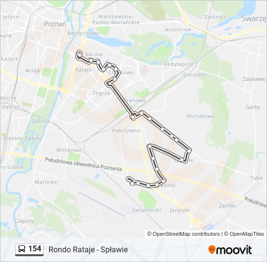 154 bus Line Map