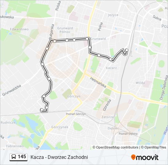 145 bus Line Map