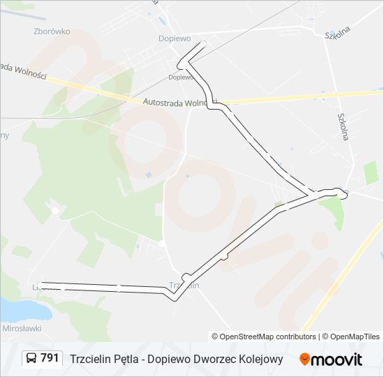 791 bus Line Map