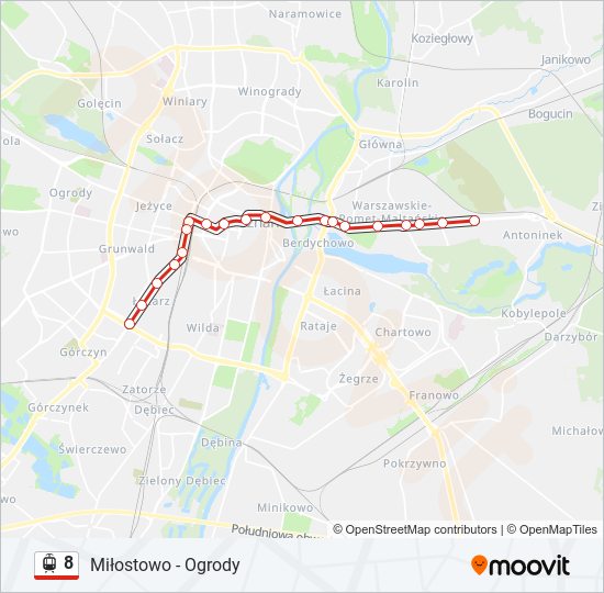 8 light rail Line Map