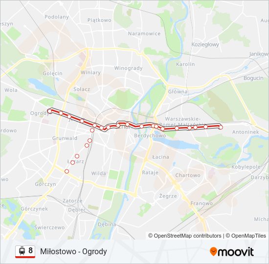 8 light rail Line Map