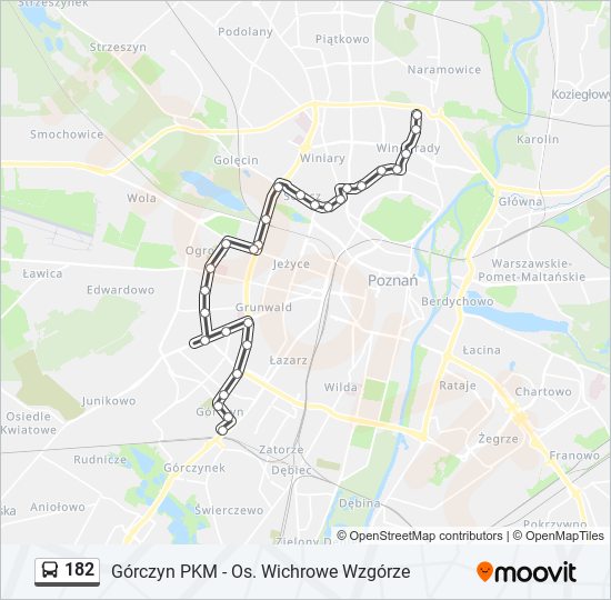 182 bus Line Map