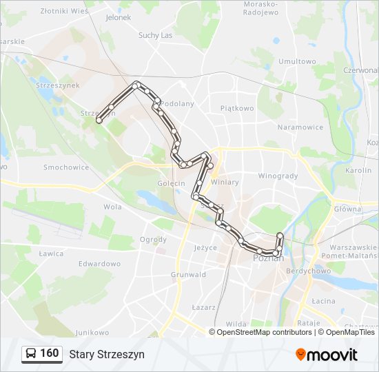 160 bus Line Map