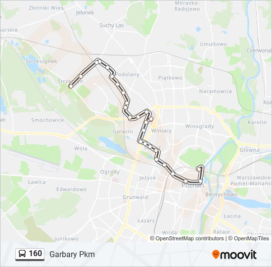 160 bus Line Map