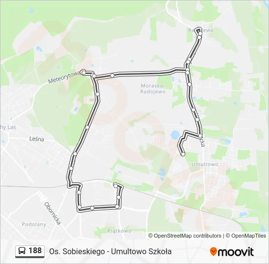 Автобус 188: карта маршрута