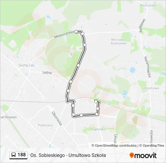 Автобус 188: карта маршрута