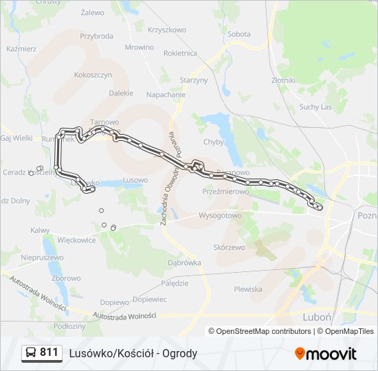 811 bus Line Map