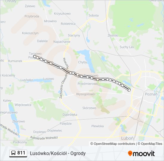 811 bus Line Map