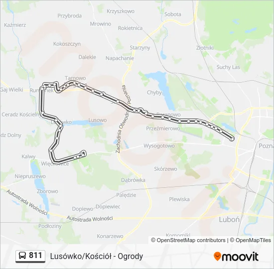 Автобус 811: карта маршрута