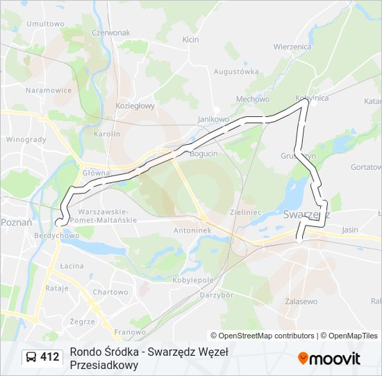 412 bus Line Map