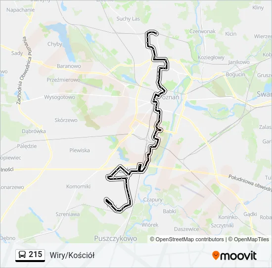 215 Bus Line Map