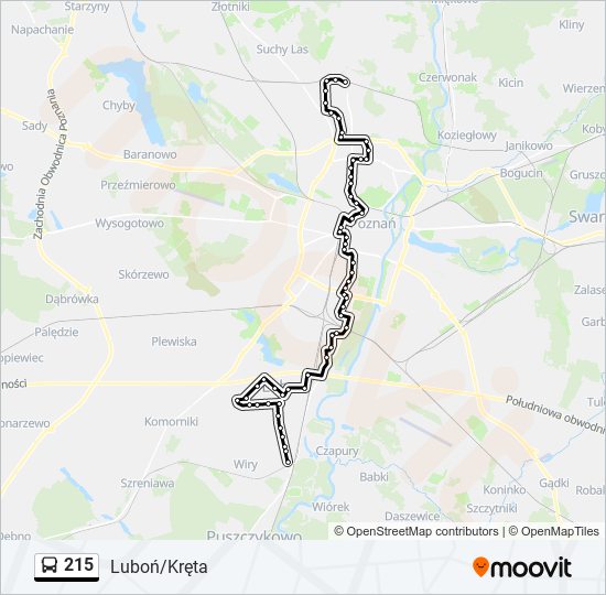 215 bus Line Map