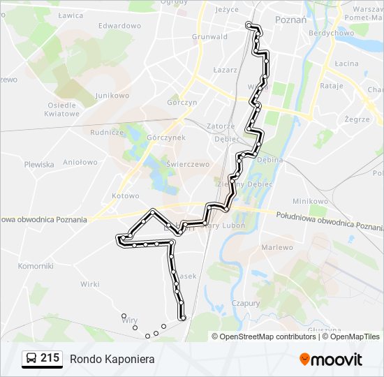 215 bus Line Map