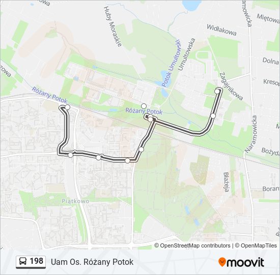 198 bus Line Map