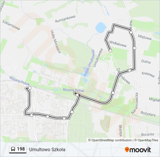 198 bus Line Map