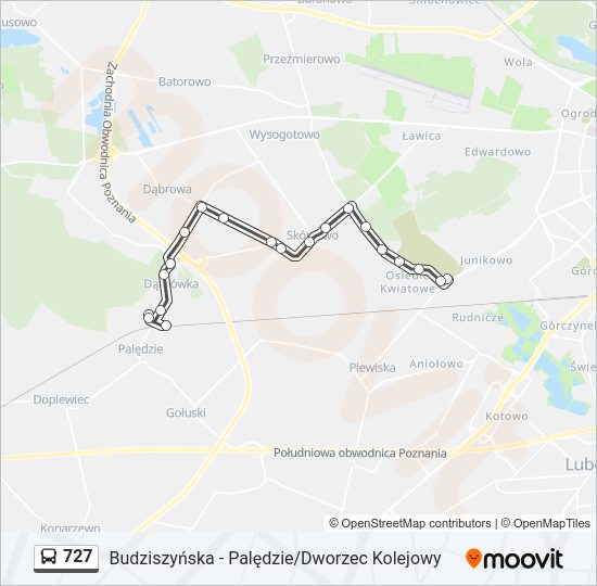 727 bus Line Map