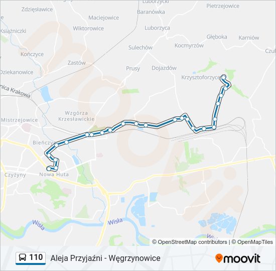 Автобус 110: карта маршрута