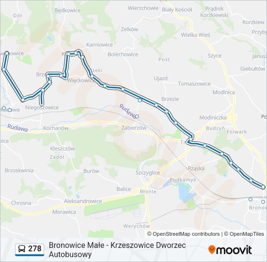 278 bus Line Map