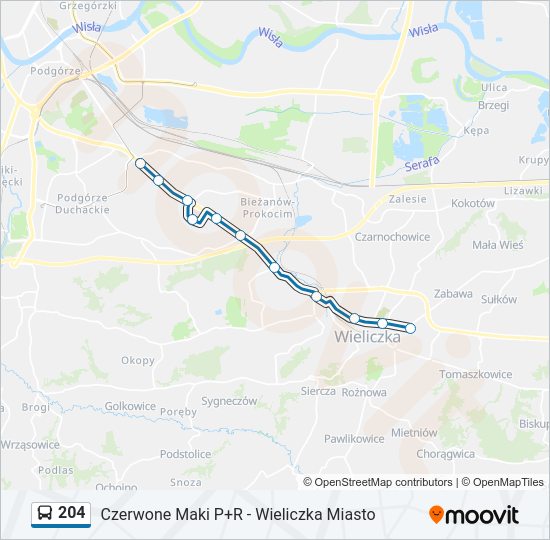 204 Bus Line Map