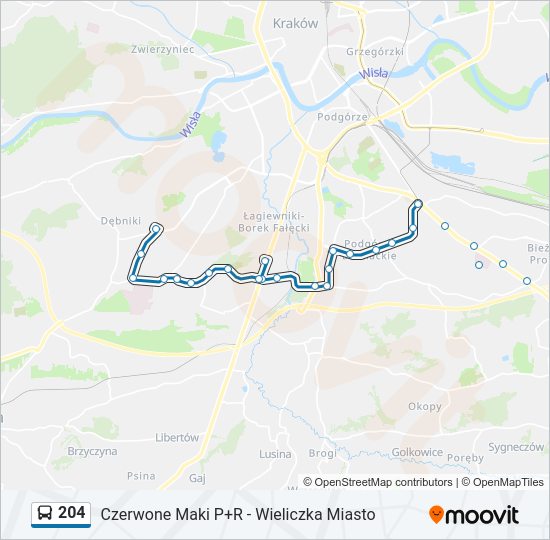 204 bus Line Map