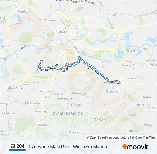 204 bus Line Map