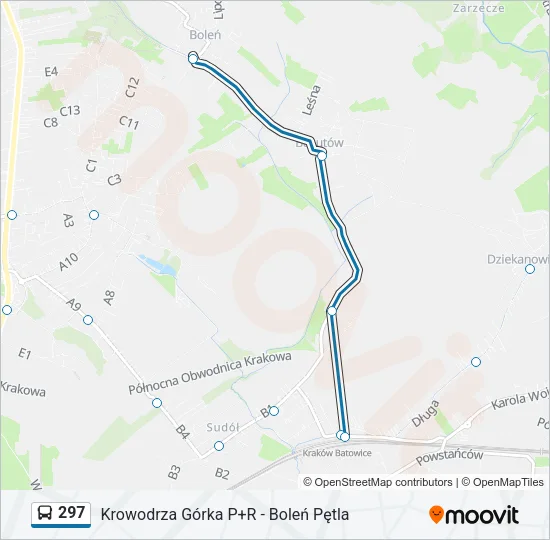 Автобус 297: карта маршрута
