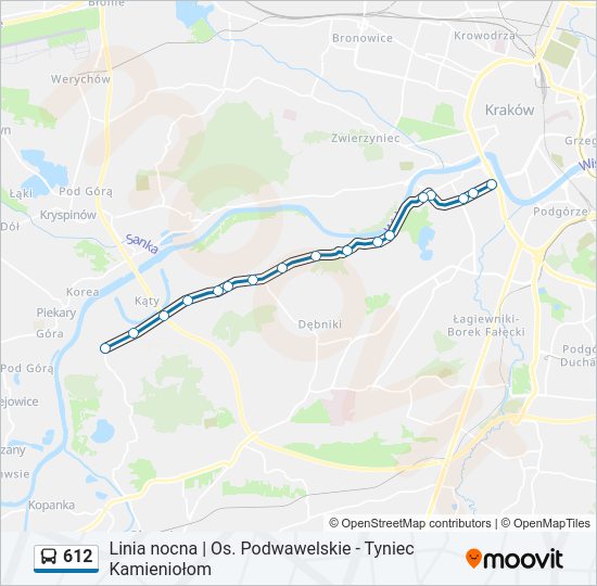 612 bus Line Map