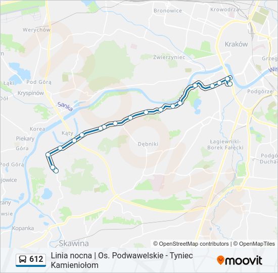 612 bus Line Map