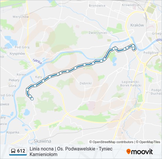 612 Bus Line Map