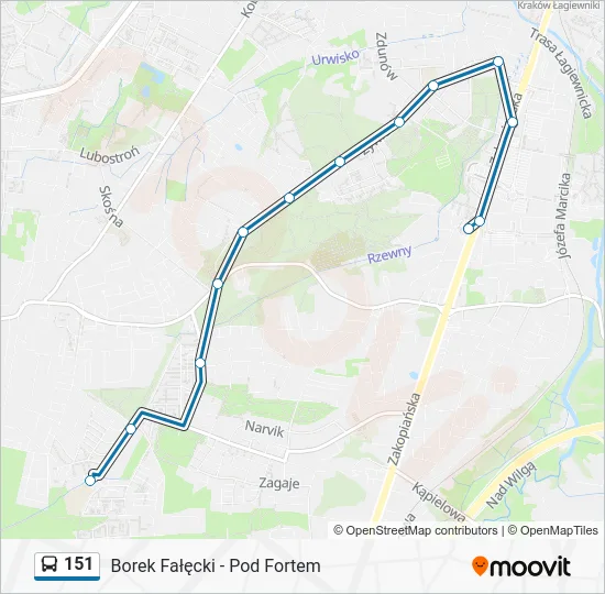 Автобус 151: карта маршрута