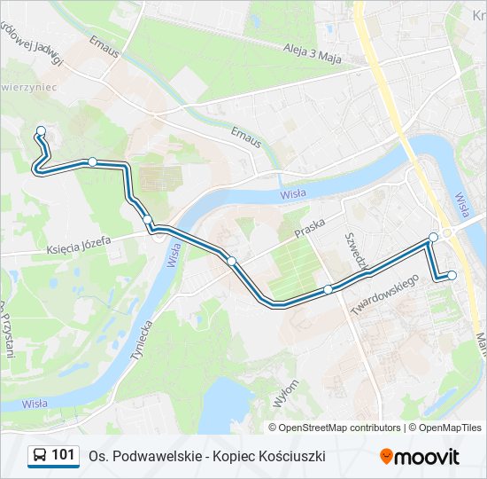 101 bus Line Map