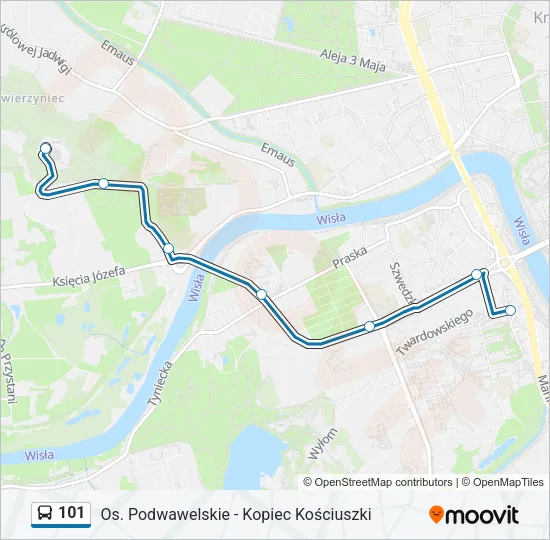 101 Bus Line Map