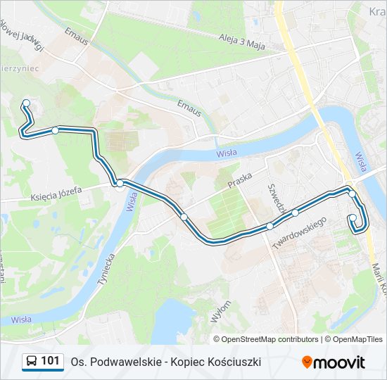 101 bus Line Map