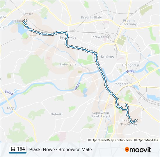 164 bus Line Map