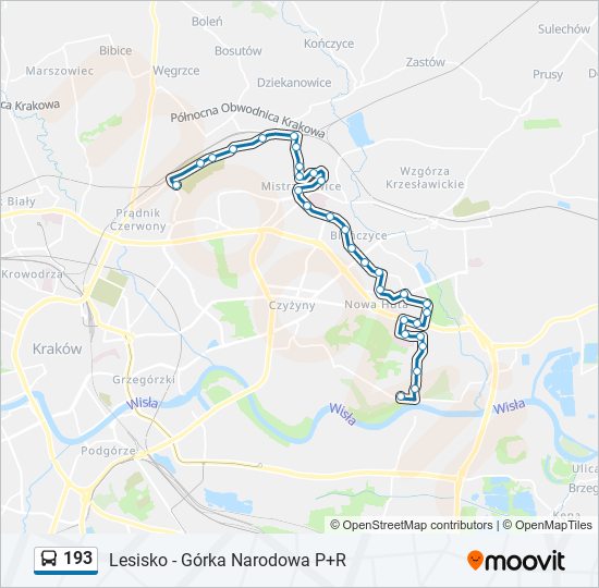 193 bus Line Map