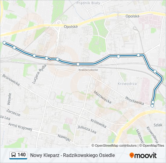 140 bus Line Map