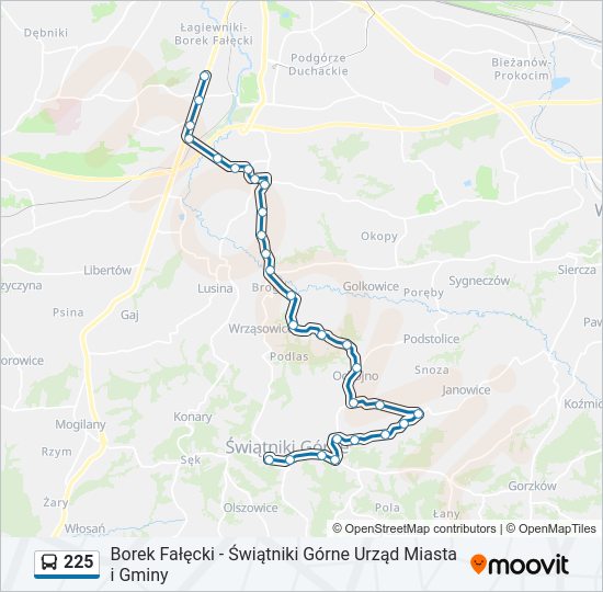 225 bus Line Map