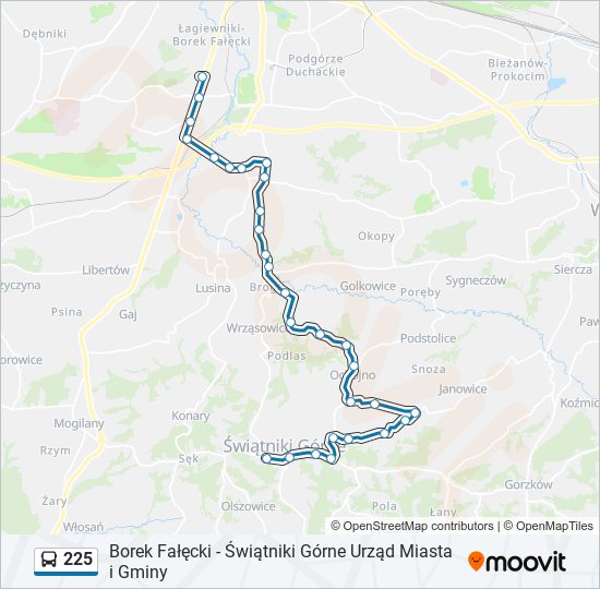 225 bus Line Map