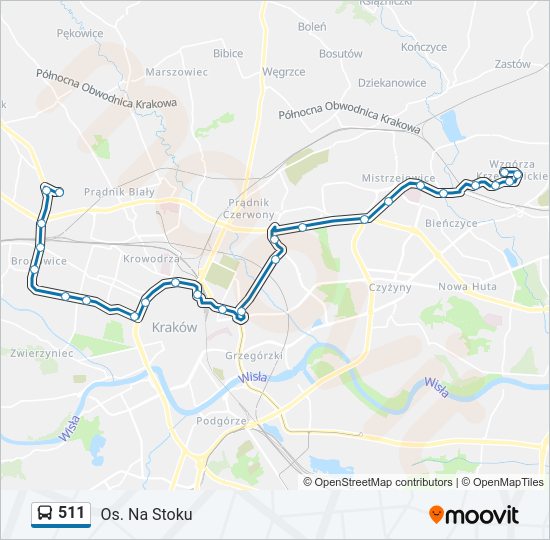 511 bus Line Map