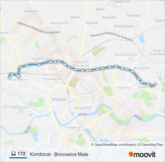 172 bus Line Map