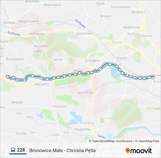 Автобус 228: карта маршрута