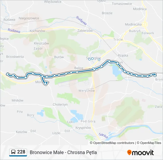 Автобус 228: карта маршрута