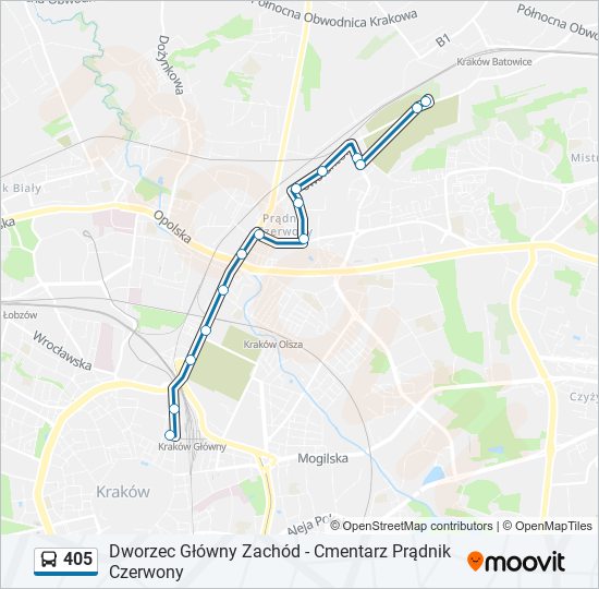 405 Bus Line Map