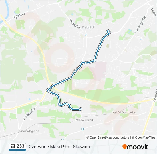 233 Bus Line Map