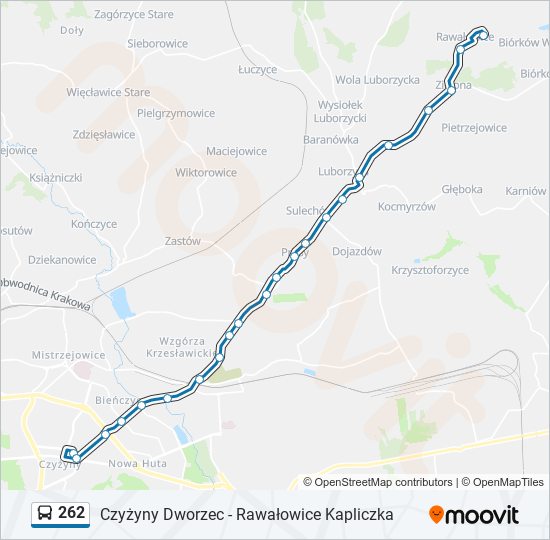 262 bus Line Map